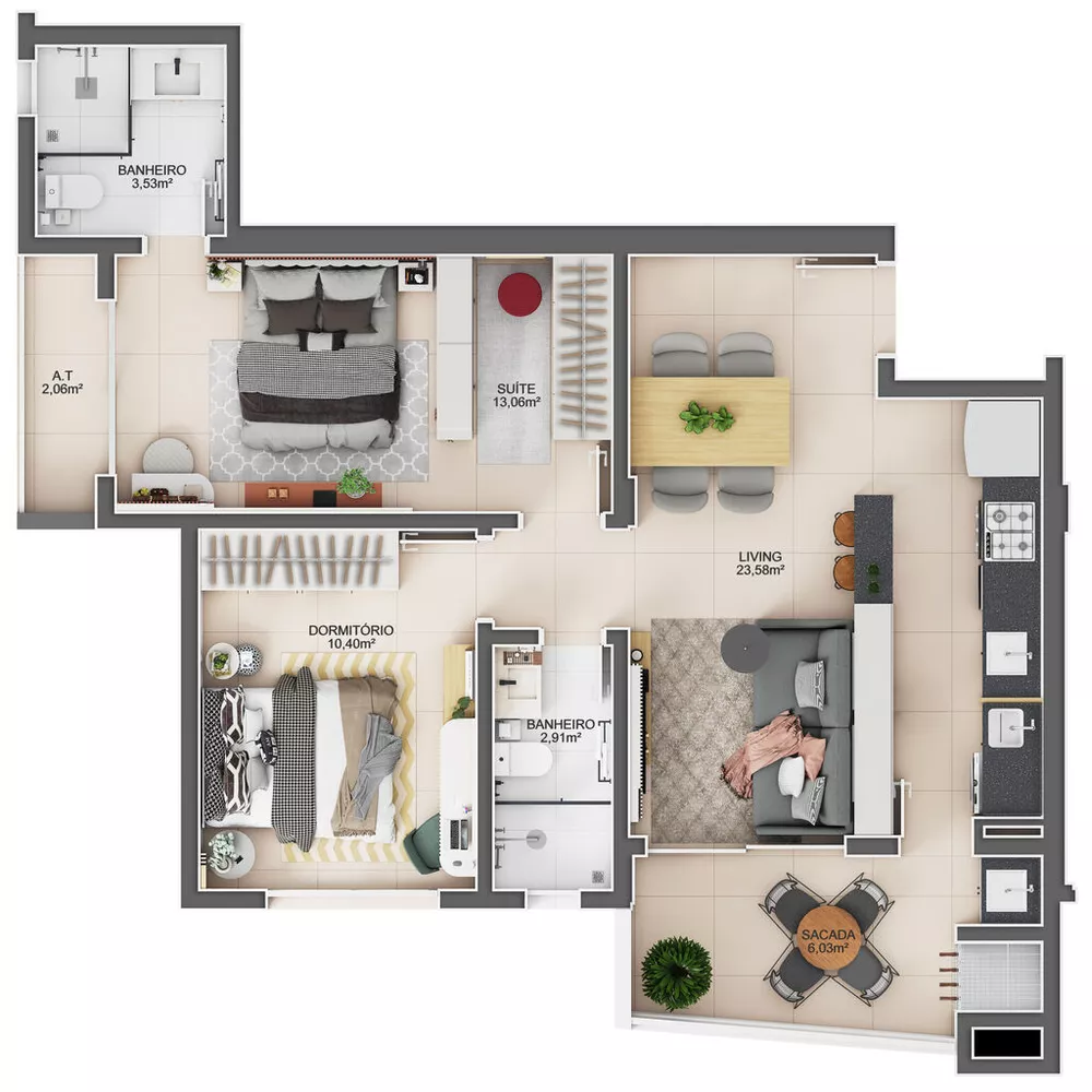 Apartamento, 2 quartos, 74 m² - Foto 32