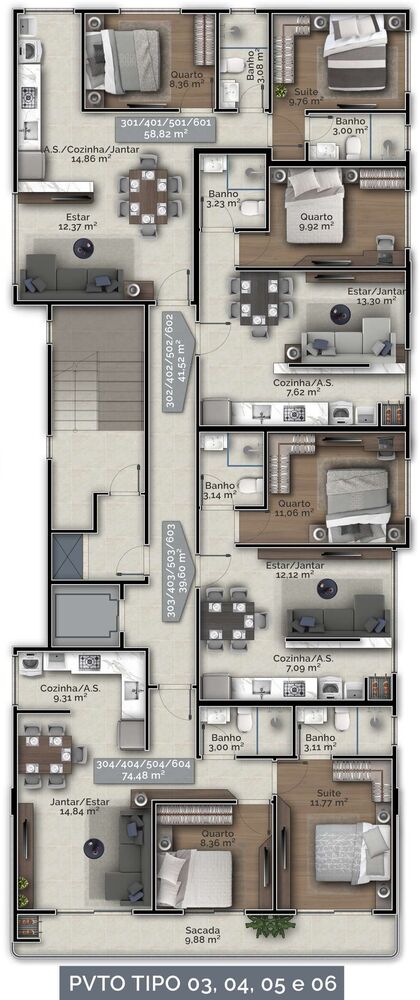 Apartamento à venda com 2 quartos, 58m² - Foto 4