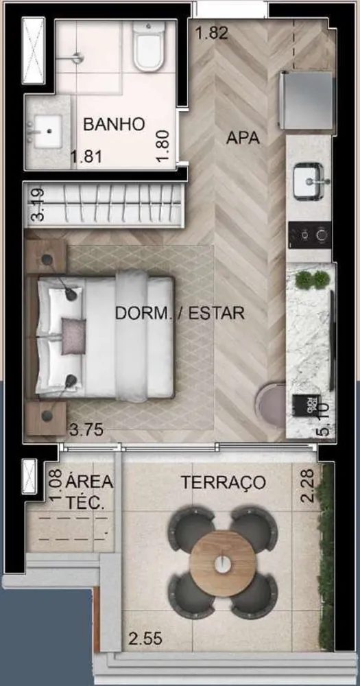 Apartamento, 1 quarto, 53 m² - Foto 11
