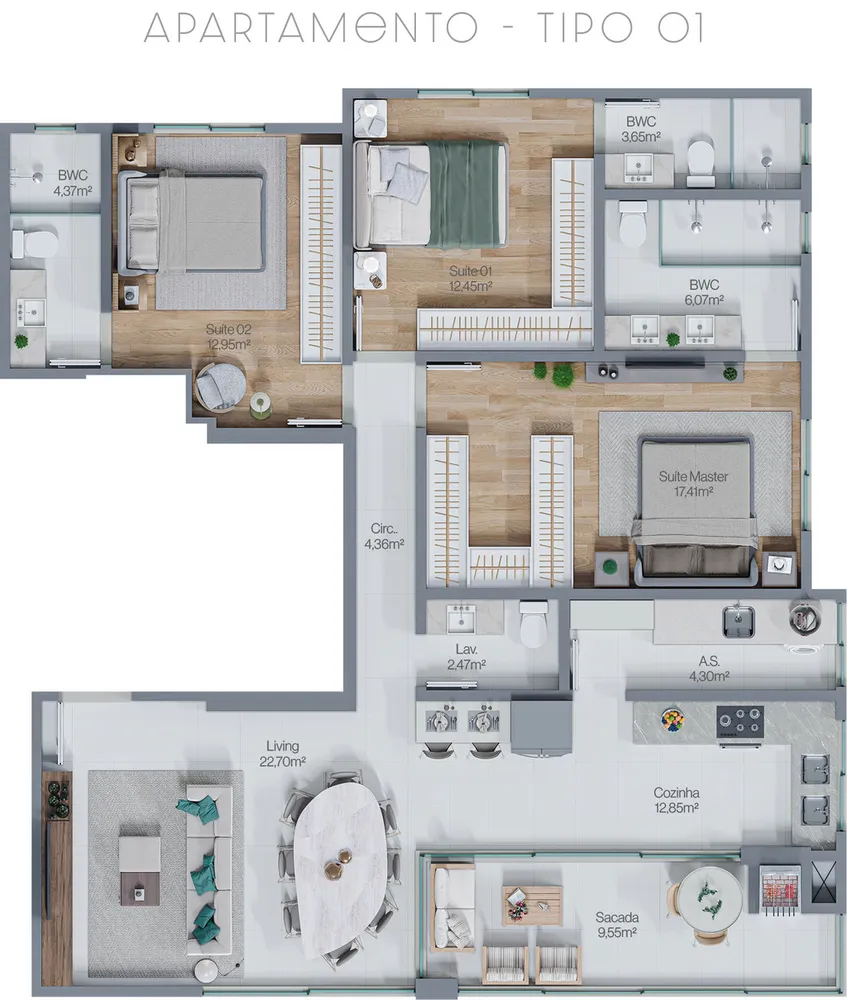 Apartamento, 3 quartos, 125 m² - Foto 11