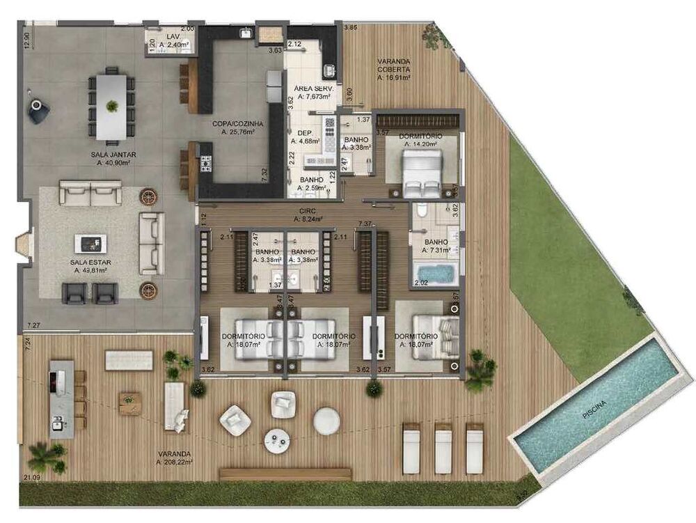 Apartamento, 4 quartos, 374 m² - Foto 2