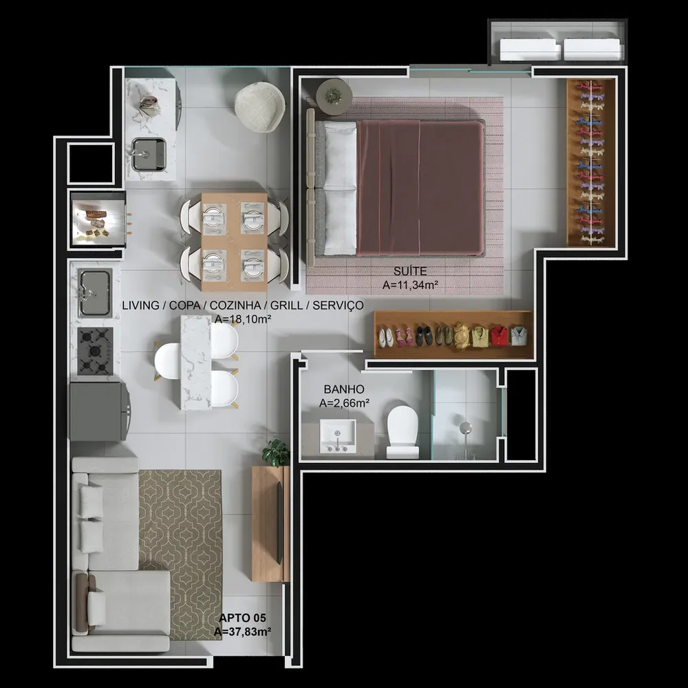 Apartamento, 1 quarto, 37 m² - Foto 13