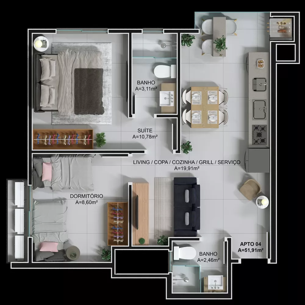 Apartamento, 1 quarto, 37 m² - Foto 6