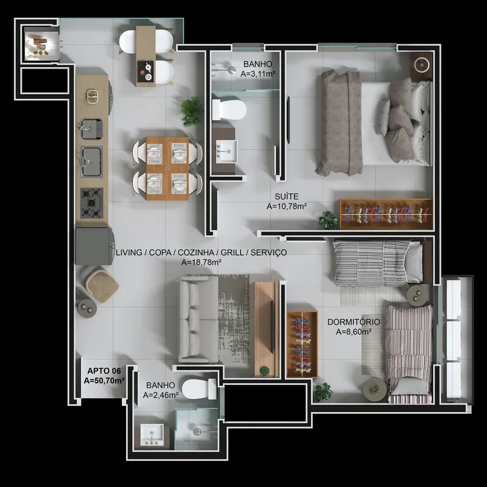 Apartamento, 1 quarto, 37 m² - Foto 14
