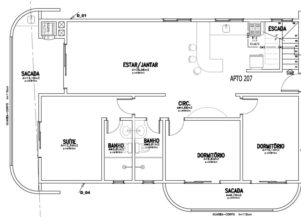 Cobertura, 3 quartos, 194 m² - Foto 2