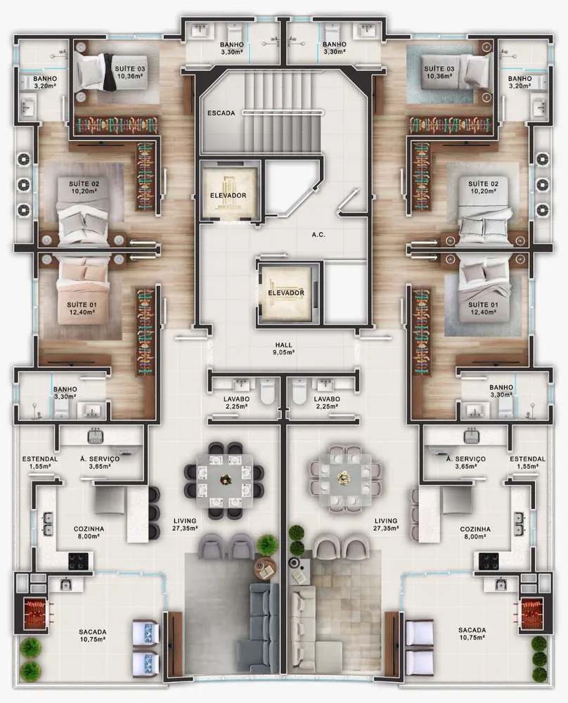 Apartamento, 3 quartos, 116 m² - Foto 4