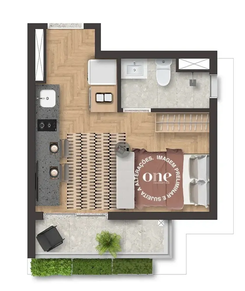 Apartamento, 1 quarto, 21 m² - Foto 11