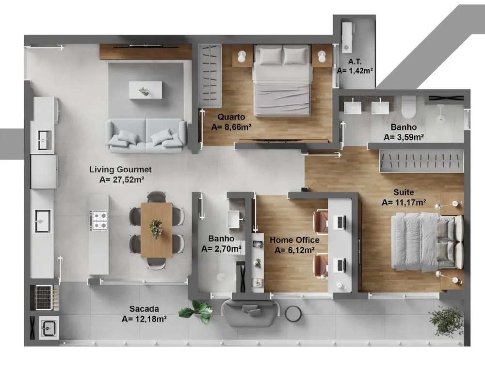 Apartamento, 2 quartos, 68 m² - Foto 12