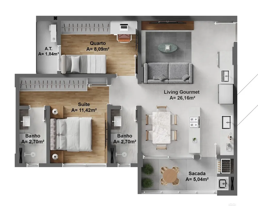 Apartamento, 2 quartos, 68 m² - Foto 11