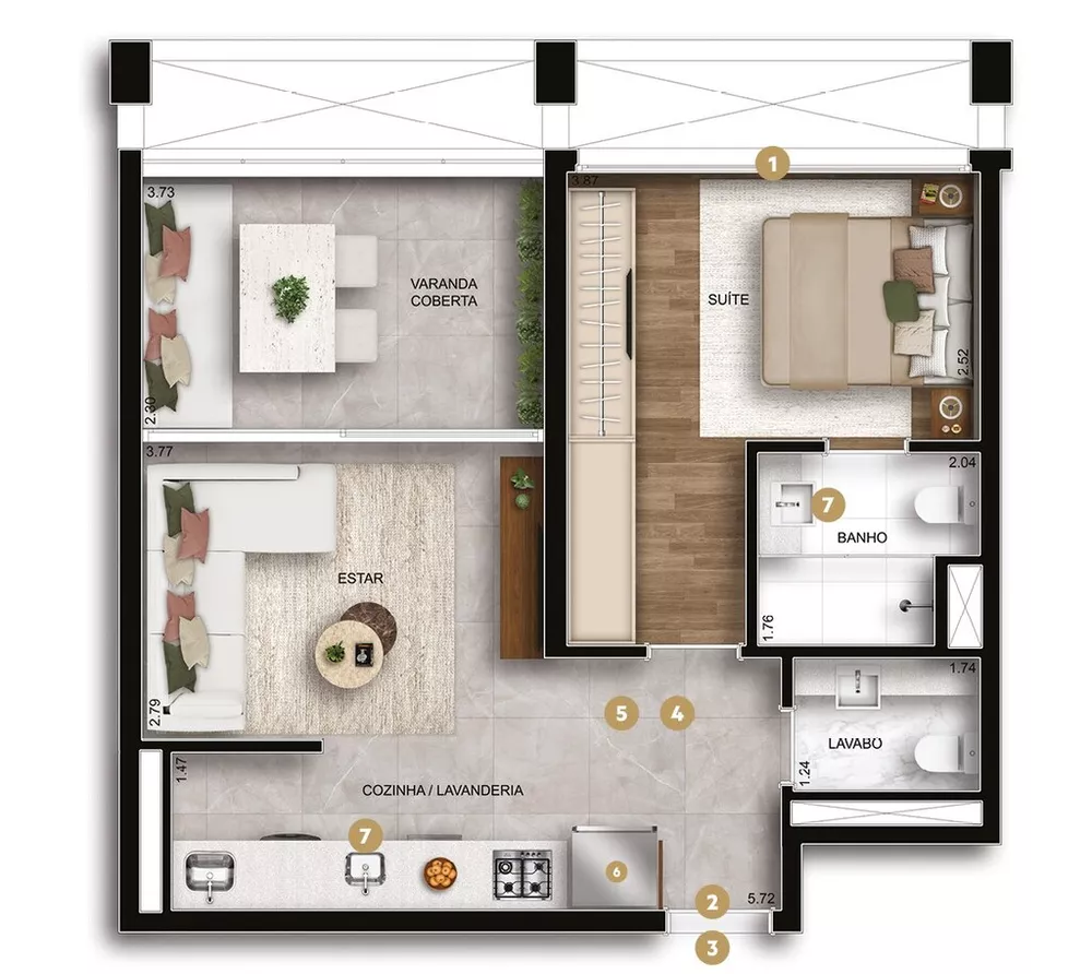 Apartamento, 1 quarto, 55 m² - Foto 3