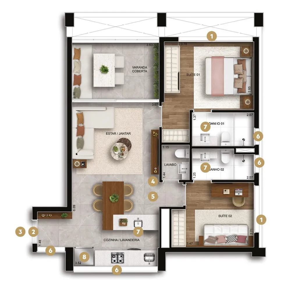 Apartamento, 1 quarto, 55 m² - Foto 7