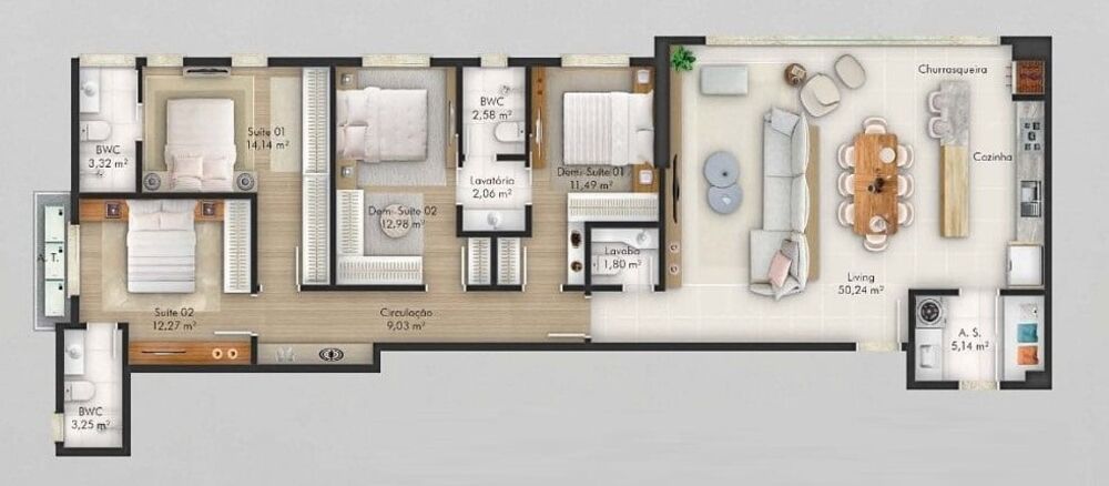 Apartamento, 4 quartos, 192 m² - Foto 4