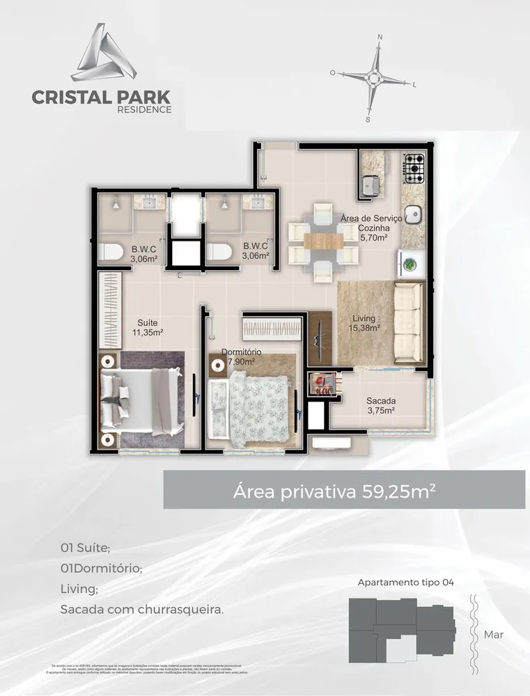 Apartamento, 2 quartos, 67 m² - Foto 15