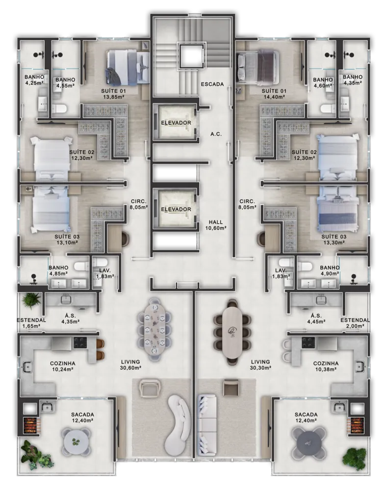 Apartamento, 3 quartos, 140 m² - Foto 8