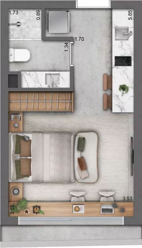 Apartamento, 1 quarto, 28 m² - Foto 7