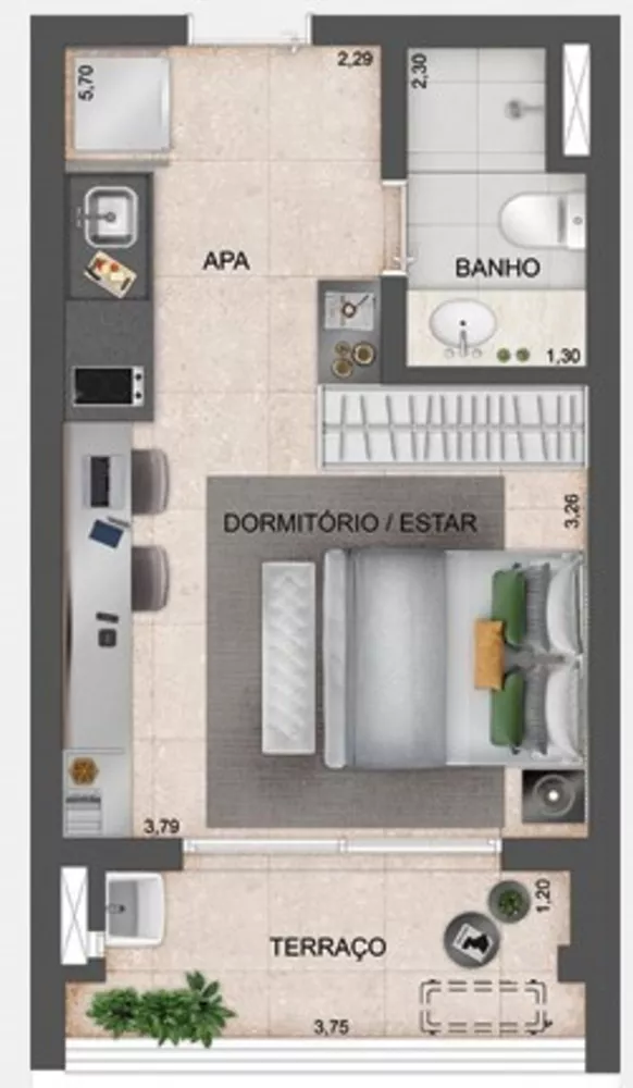 Apartamento, 1 quarto, 30 m² - Foto 4