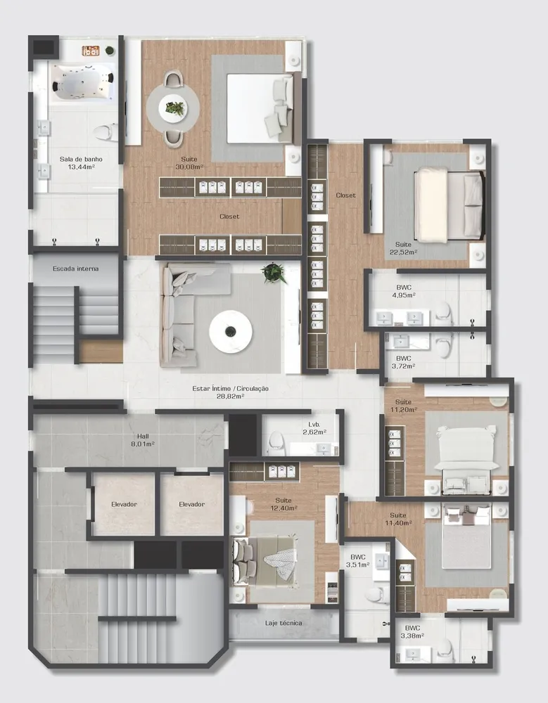 Cobertura, 5 quartos, 344 m² - Foto 7