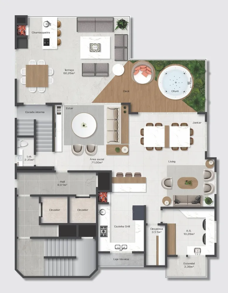 Cobertura, 5 quartos, 344 m² - Foto 8