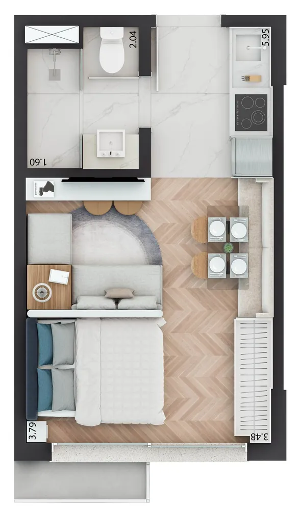 Apartamento, 1 quarto, 25 m² - Foto 1
