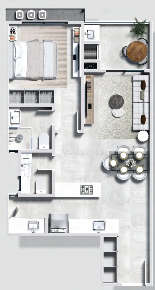 Apartamento, 1 quarto, 51 m² - Foto 3