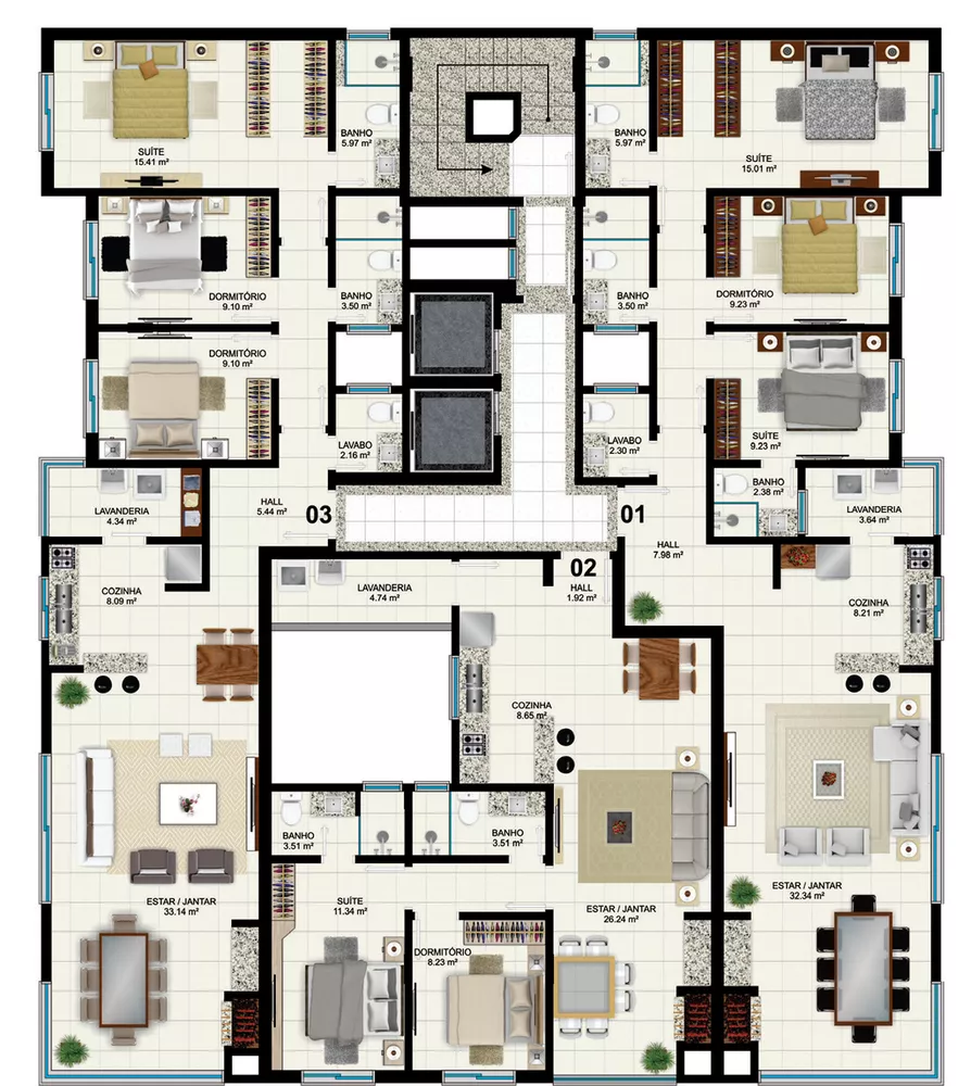 Apartamento, 3 quartos, 123 m² - Foto 3