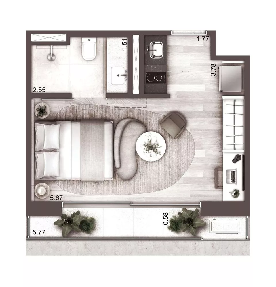 Apartamento, 1 quarto, 53 m² - Foto 2