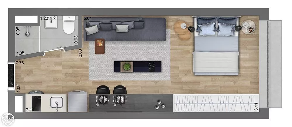 Apartamento, 1 quarto, 44 m² - Foto 4