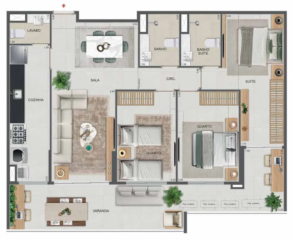 Apartamento, 3 quartos, 106 m² - Foto 62