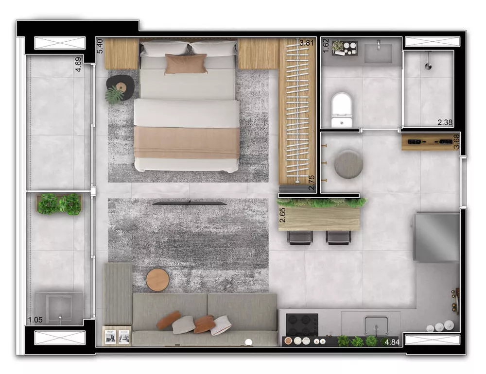 Apartamento, 1 quarto, 42 m² - Foto 4