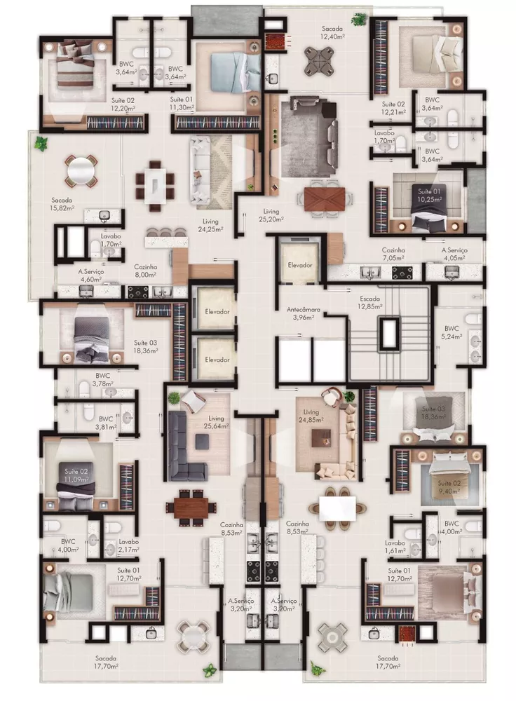 Apartamento, 3 quartos, 122 m² - Foto 1