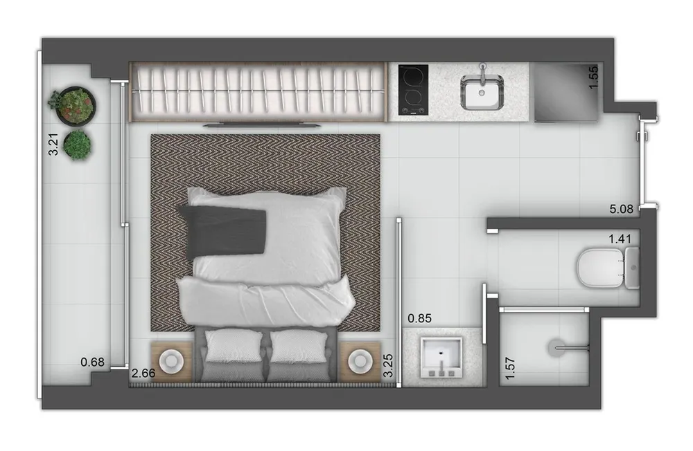 Apartamento, 1 quarto, 20 m² - Foto 11