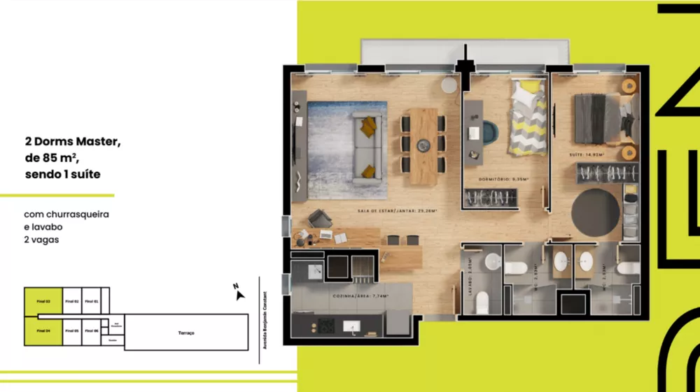 Apartamento, 2 quartos, 85 m² - Foto 8