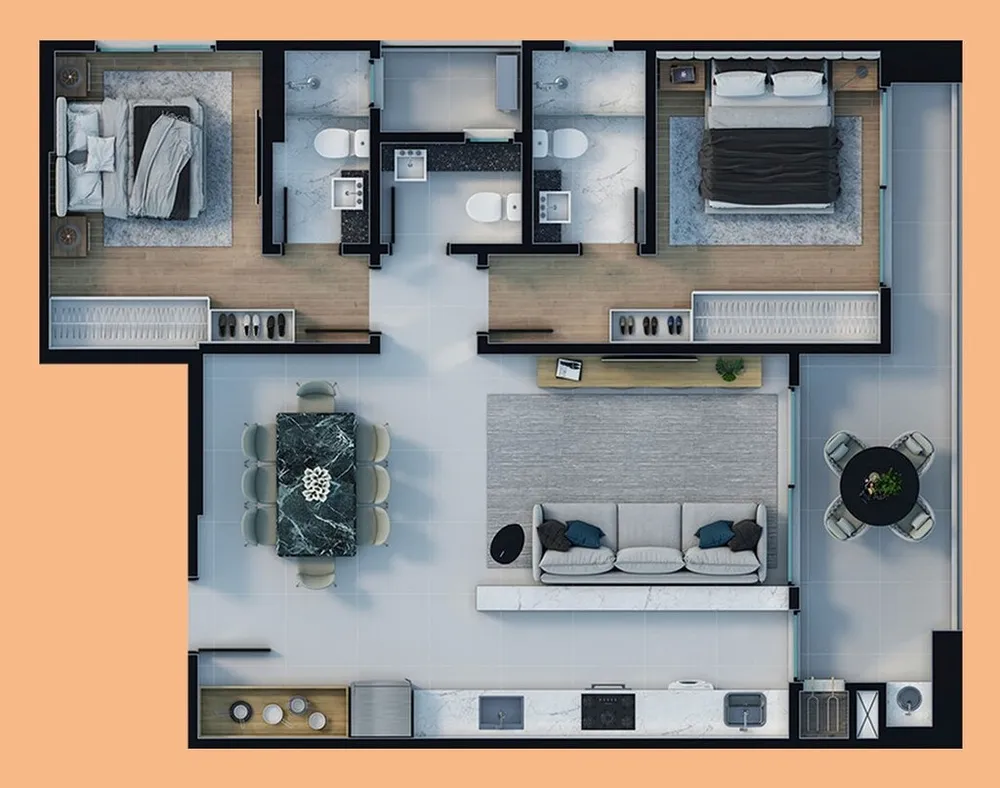 Apartamento, 2 quartos, 92 m² - Foto 2