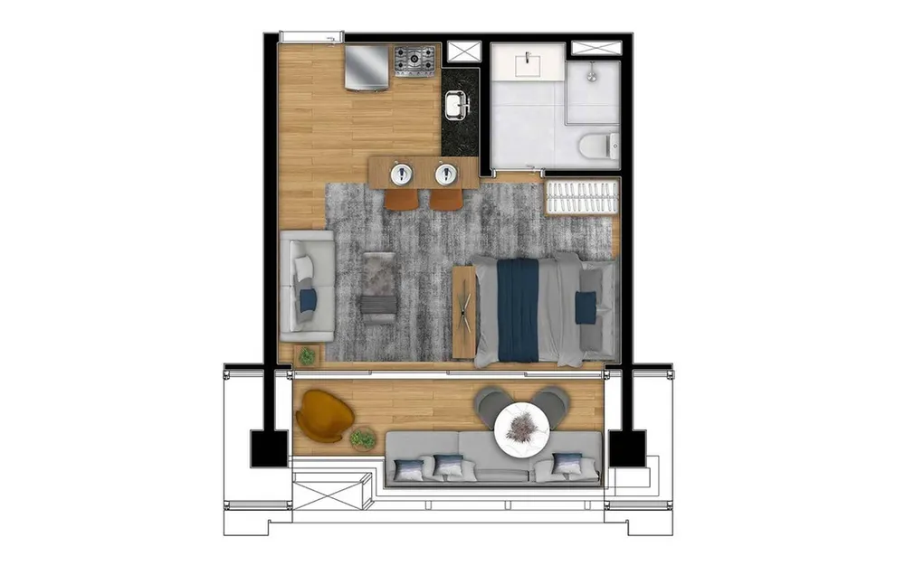 Apartamento, 1 quarto, 34 m² - Foto 12