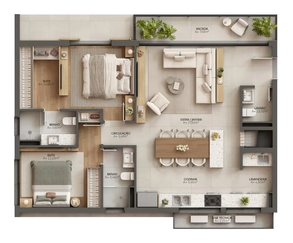 Apartamento, 2 quartos, 100 m² - Foto 16