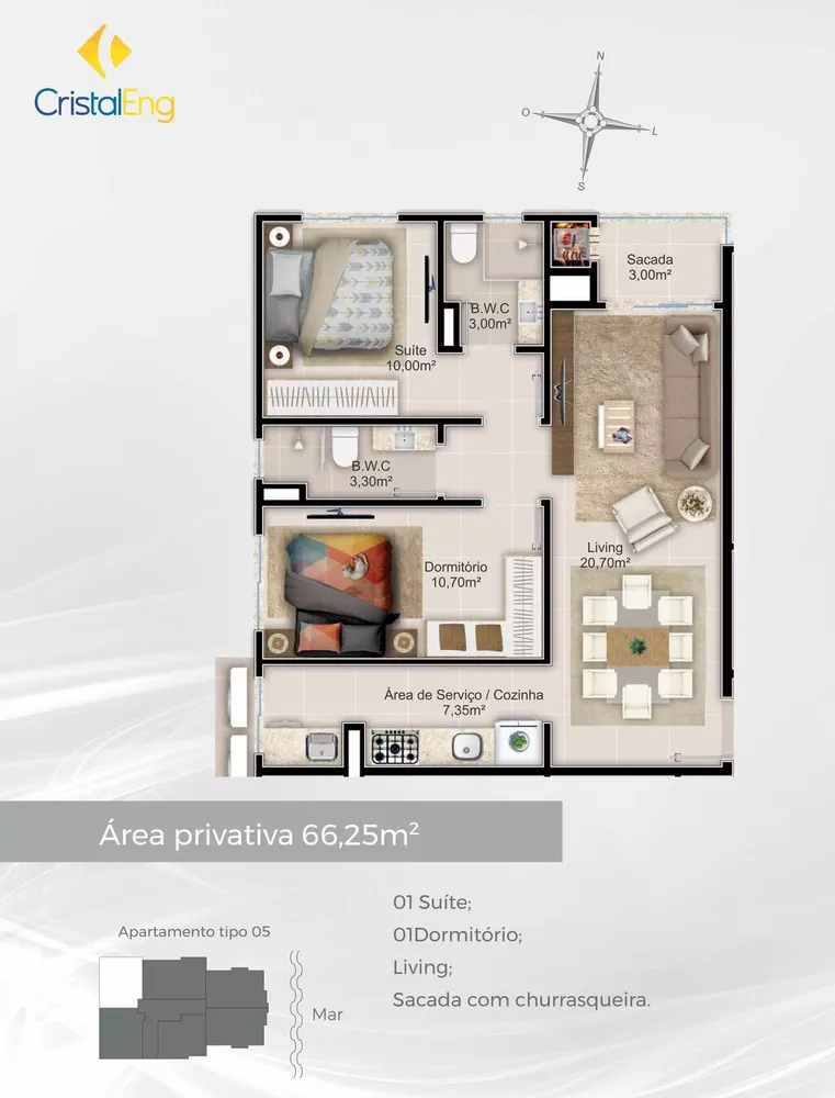 Apartamento, 2 quartos, 69 m² - Foto 8
