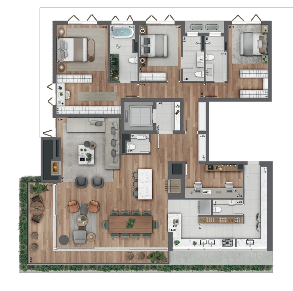 Apartamento, 3 quartos, 309 m² - Foto 10