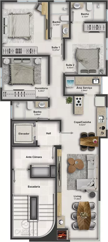 Apartamento, 3 quartos, 87 m² - Foto 2