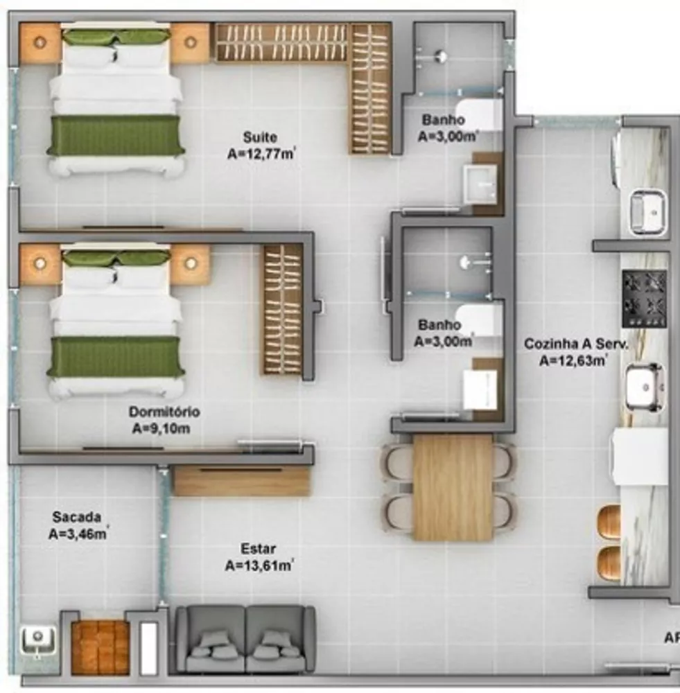 Apartamento, 2 quartos, 66 m² - Foto 4