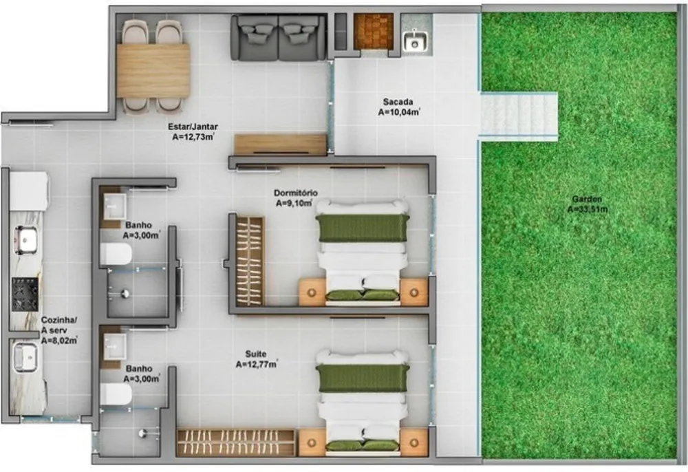 Apartamento, 2 quartos, 66 m² - Foto 10