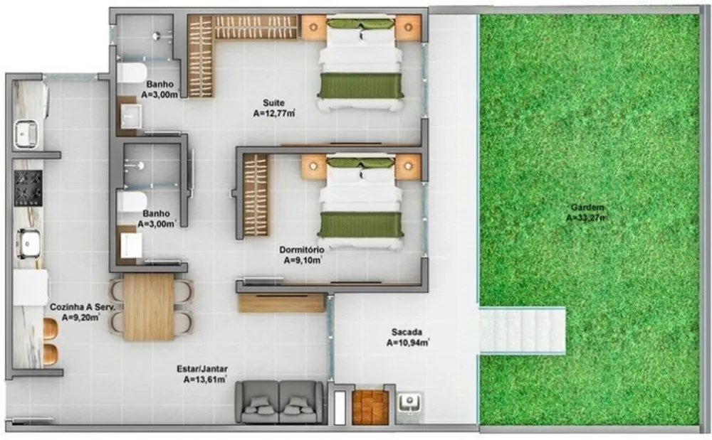 Apartamento, 2 quartos, 66 m² - Foto 9