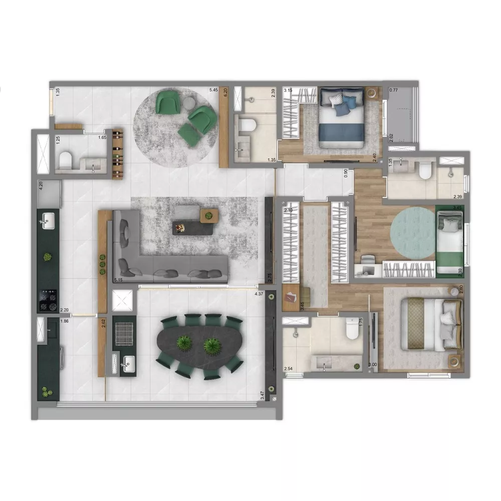 Apartamento, 3 quartos, 126 m² - Foto 1
