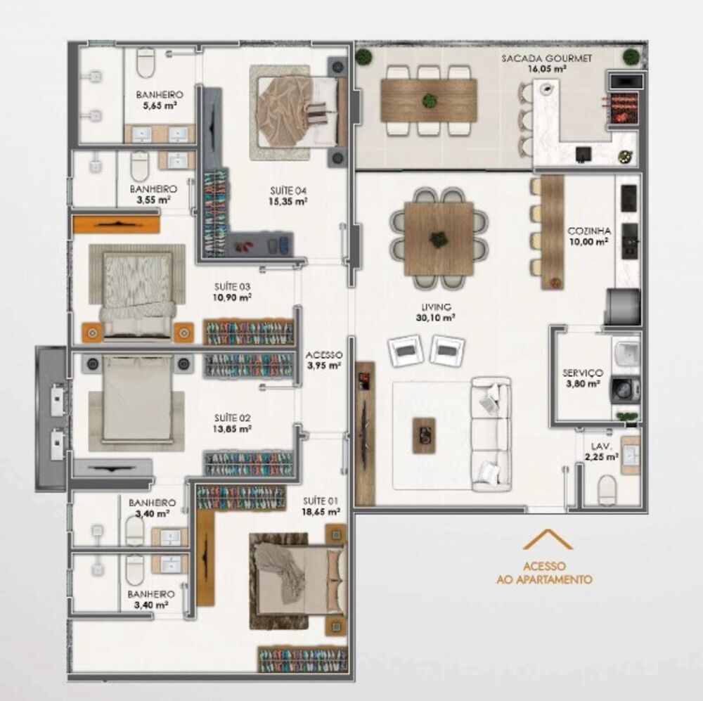 Apartamento, 3 quartos, 141 m² - Foto 3