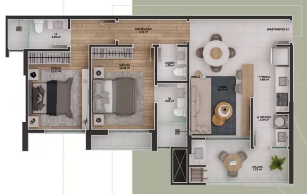 Apartamento, 3 quartos, 106 m² - Foto 4