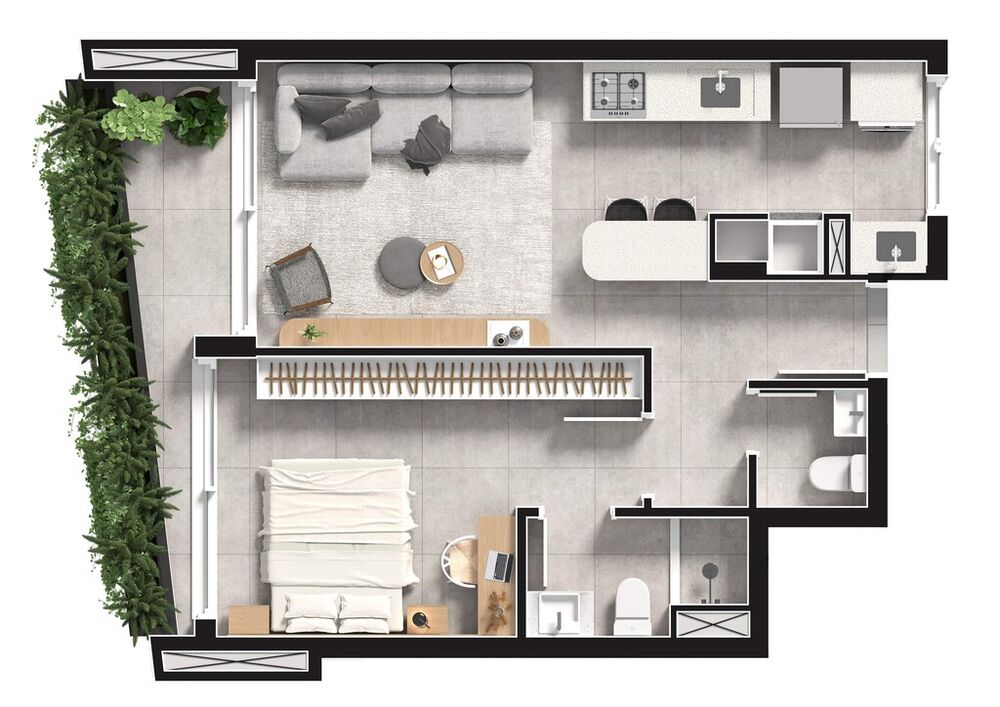 Apartamento, 1 quarto, 52 m² - Foto 3