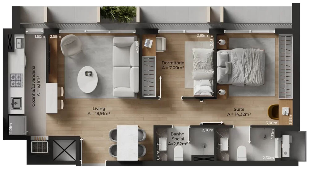 Apartamento, 2 quartos, 60 m² - Foto 4