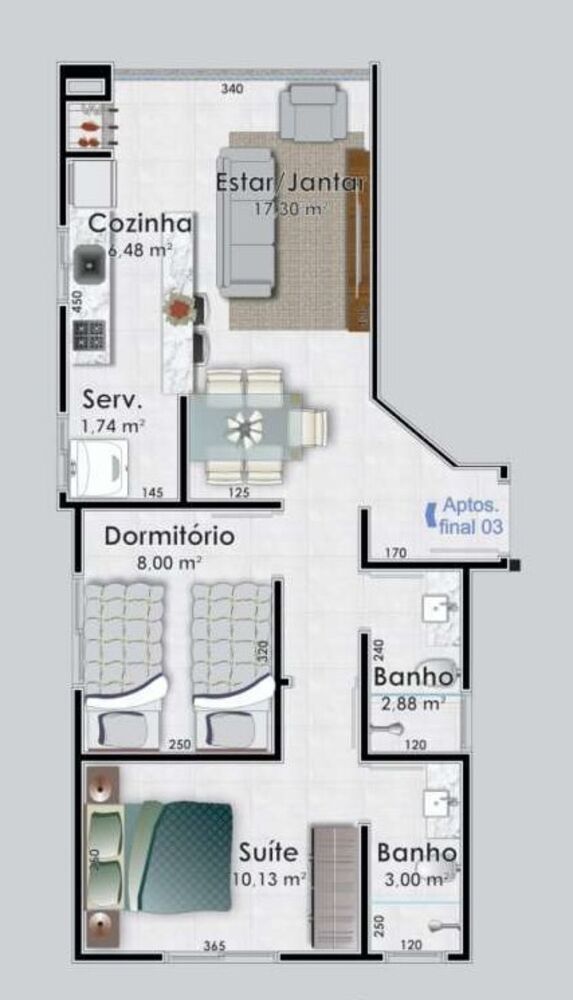 Apartamento, 3 quartos, 171 m² - Foto 2