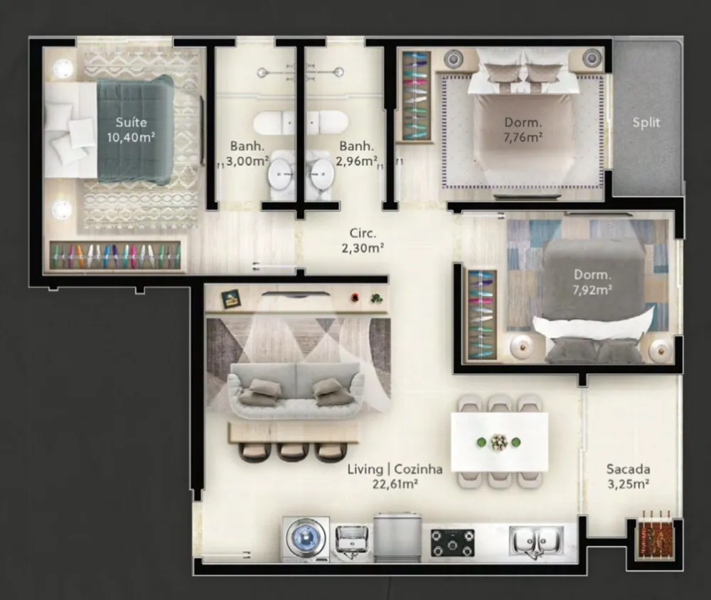Apartamento, 2 quartos, 65 m² - Foto 1
