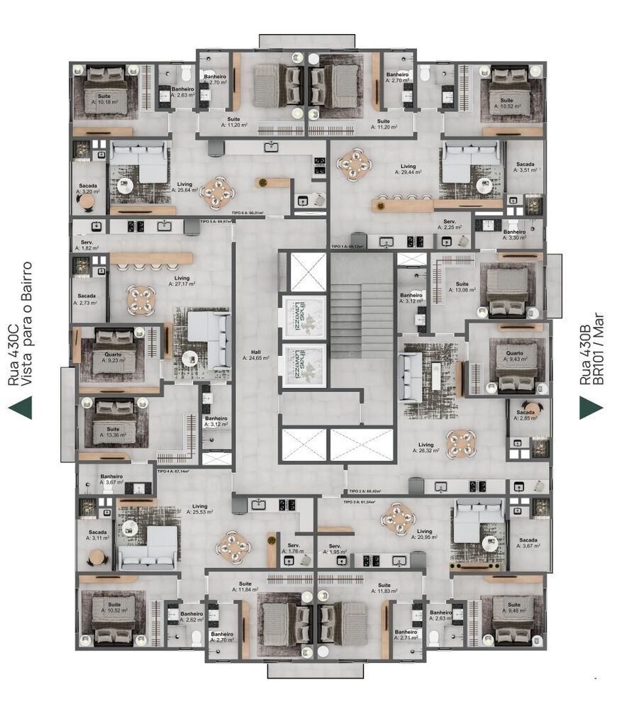 Apartamento, 2 quartos, 69 m² - Foto 4