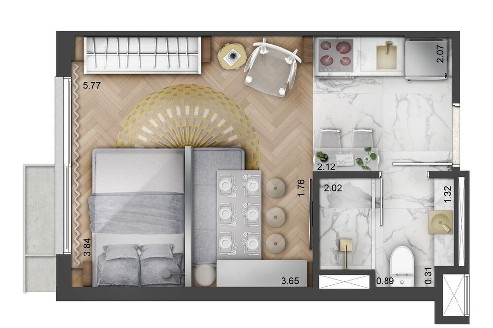 Apartamento, 1 quarto, 25 m² - Foto 2